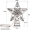 Star Tree Topper with 20 LED Lights, Metal Silver Lighted Treetop Ornaments